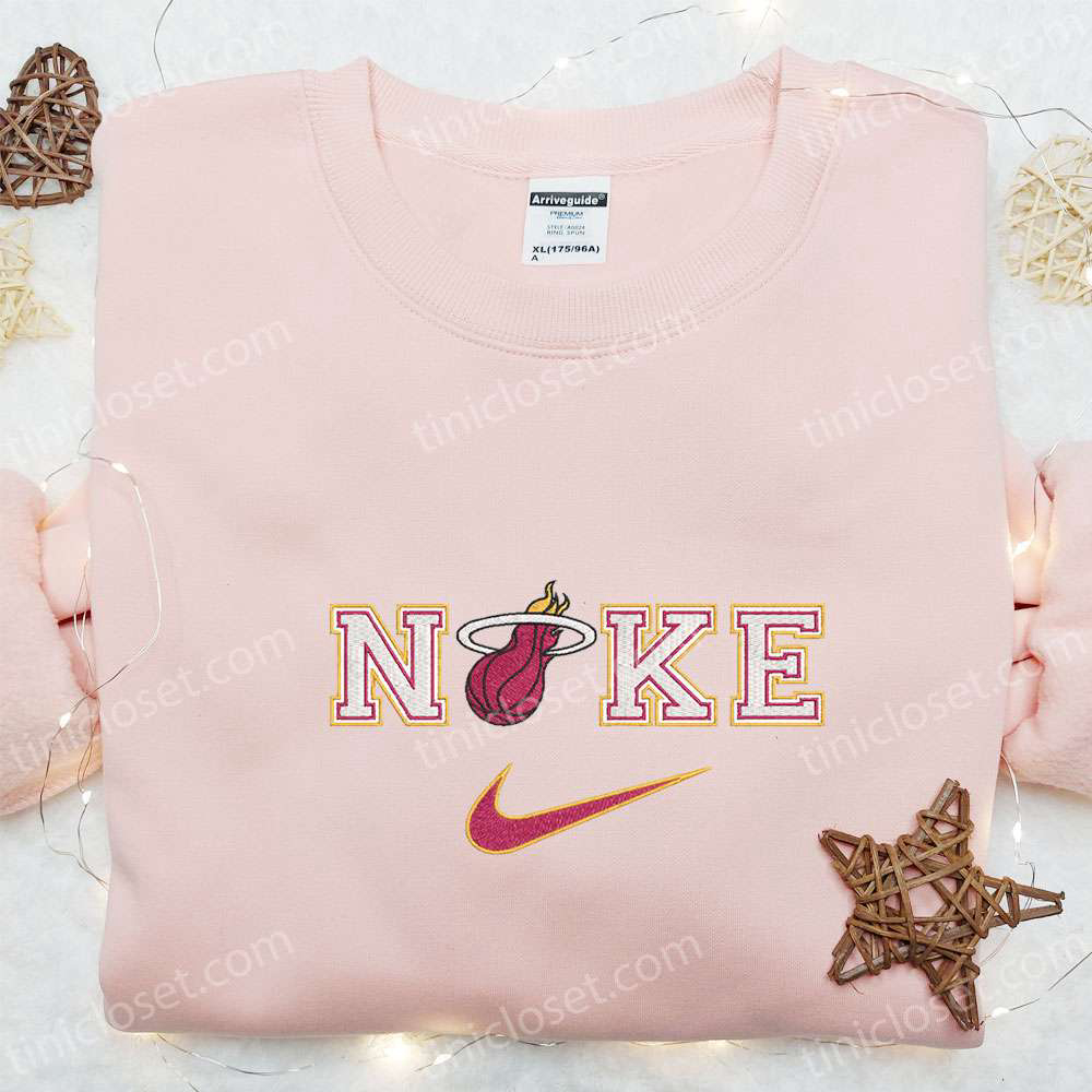 Nike x Miami Heat Embroidered Shirt: NBA Sports Inspired Design for Ultimate Fans!