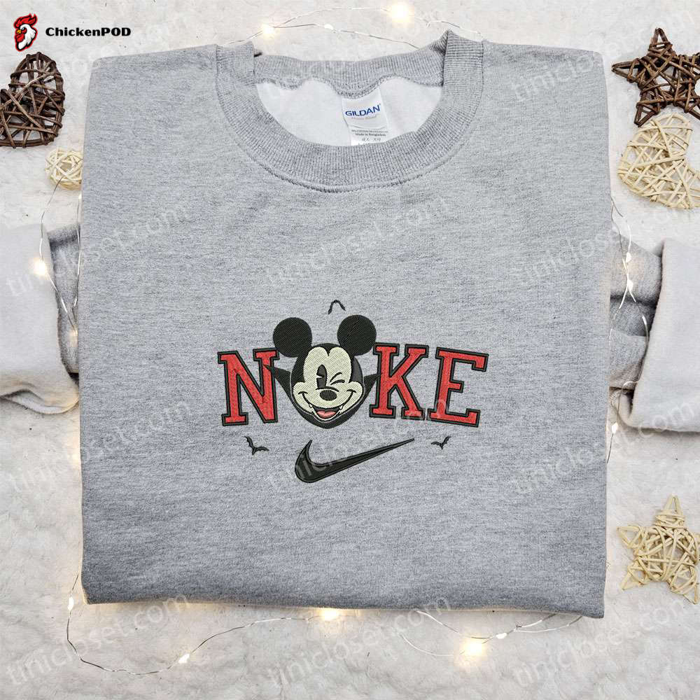 Spooky Style: Nike x Mickey Dracula Embroidered Shirt – Disney Halloween Inspired