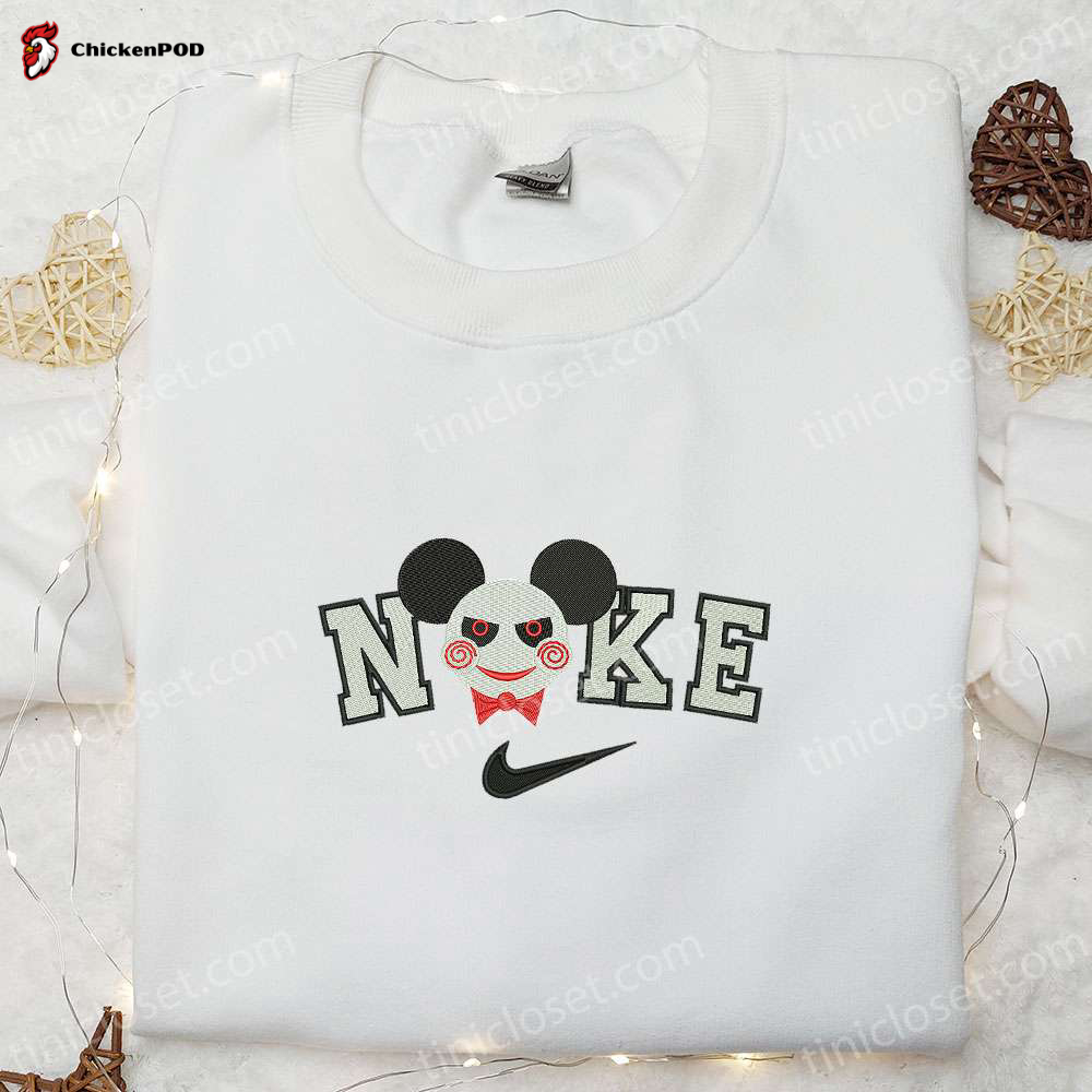 Nike x Mickey Stitch Changed Face Embroidered Shirt: Disney Halloween & Nike Inspired Design