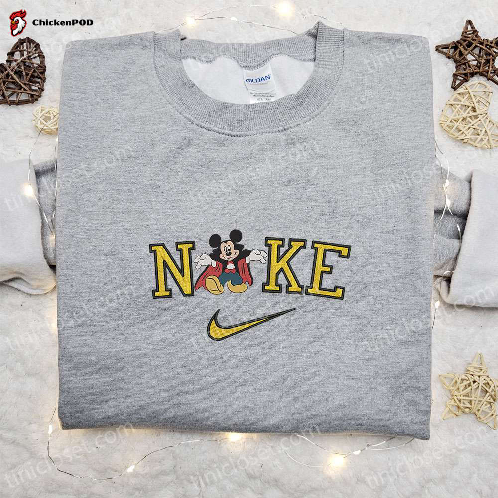 Nike x Oogie Boogie Mickey Head Embroidered Shirt: Disney Halloween T-shirt & Nike Inspired Sweatshirt