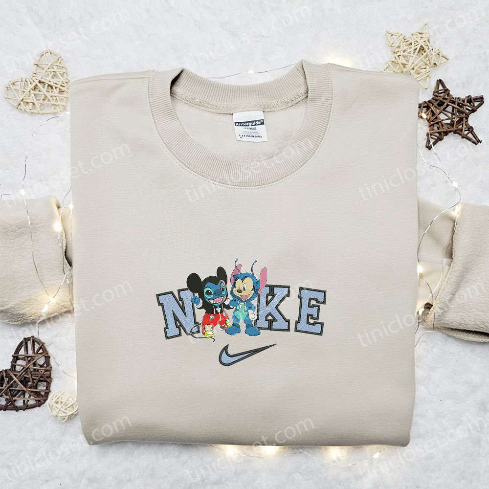 Nike x Mickey Stitch Changed Face Embroidered Shirt: Disney Halloween & Nike Inspired Design