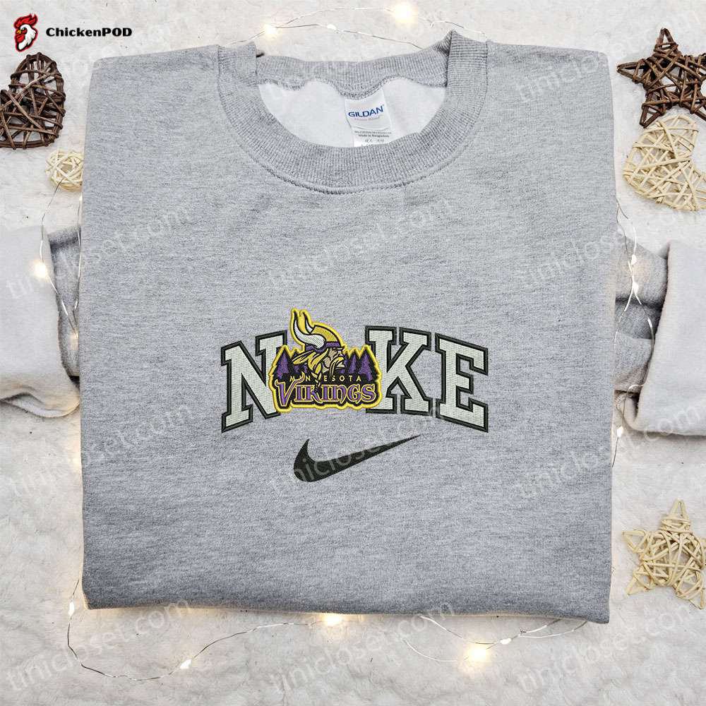 Nike x Minnesota Vikings Embroidered Hoodie & Shirt: Authentic Sports Apparel with Nike Inspiration