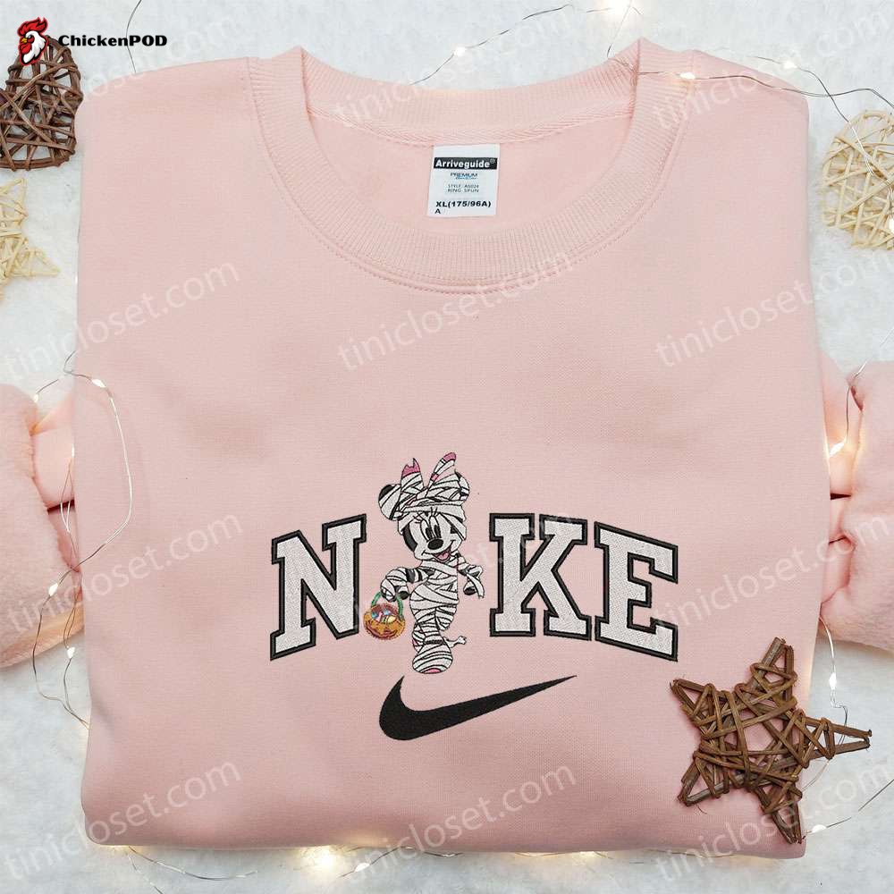 Nike x Minnie Mouse Mummy Embroidered Sweatshirt: Horror Halloween Disney Shirt Perfect Gift Idea