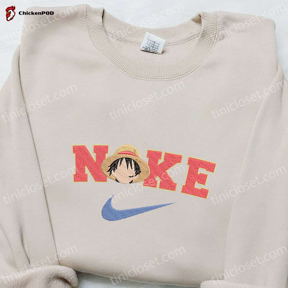 Nike x Monkey D Luffy Anime Embroidered Shirt – One Piece T-shirt Best Family Gift Limited Edition