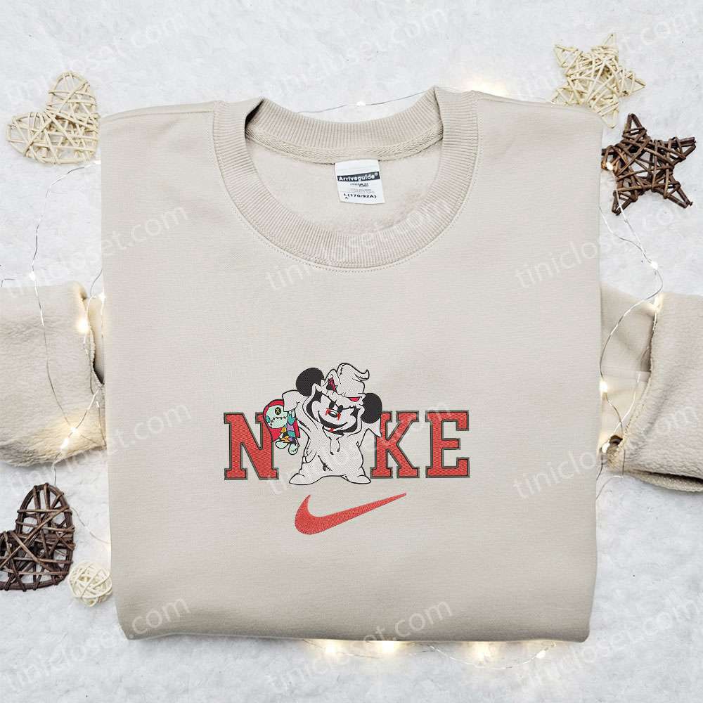 Nike x Oogie Boogie Mickey Mouse Shirt: Disney Inspired Embroidered Gift for Family