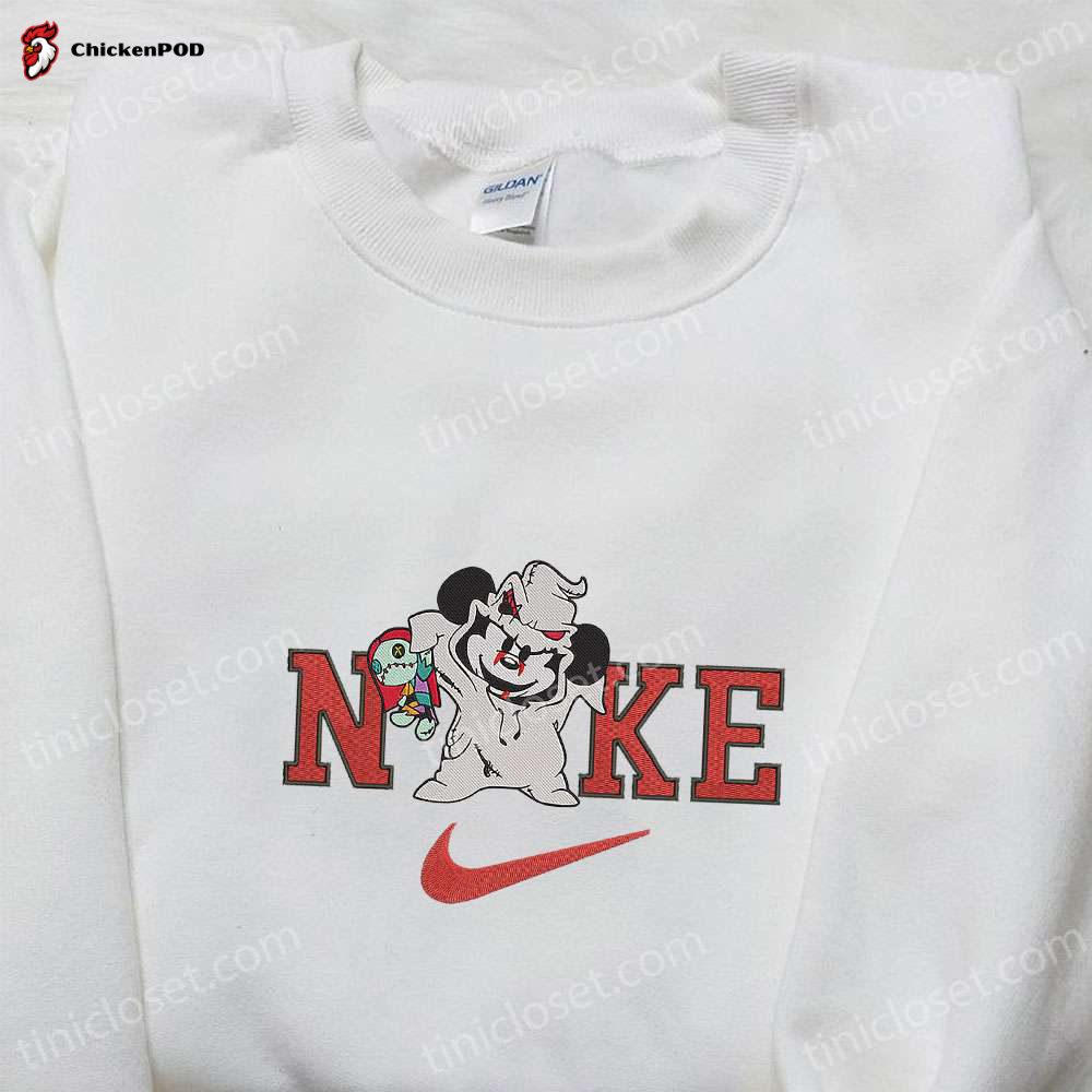 Nike x Oogie Boogie Mickey Mouse Shirt: Disney Inspired Embroidered Gift for Family