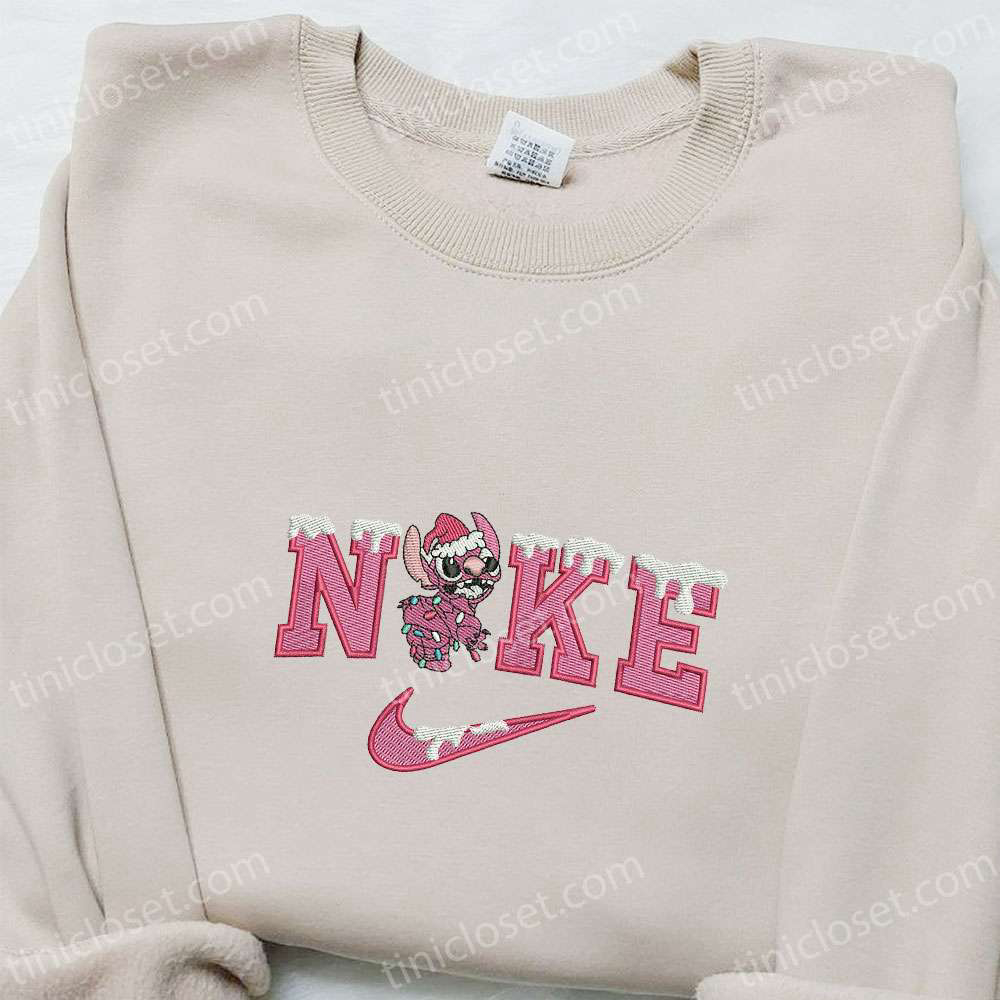 Nike x Pink Stitch Xmas Snow Embroidered Shirt Disney Characters Hoodie – Best Christmas Gift Ideas