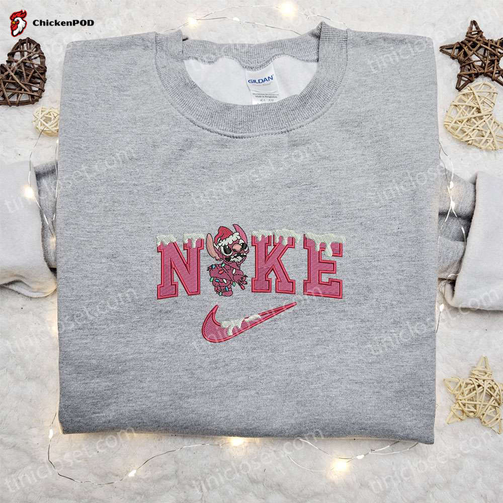 Nike x Pink Stitch Xmas Snow Embroidered Shirt Disney Characters Hoodie – Best Christmas Gift Ideas