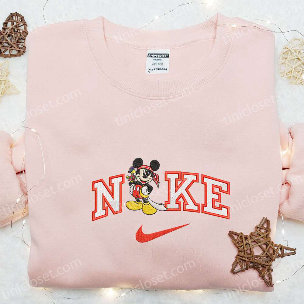 Disney Characters Embroidered T-shirt: Nike x Pirate Cruise Mickey & Nike Inspired Designs