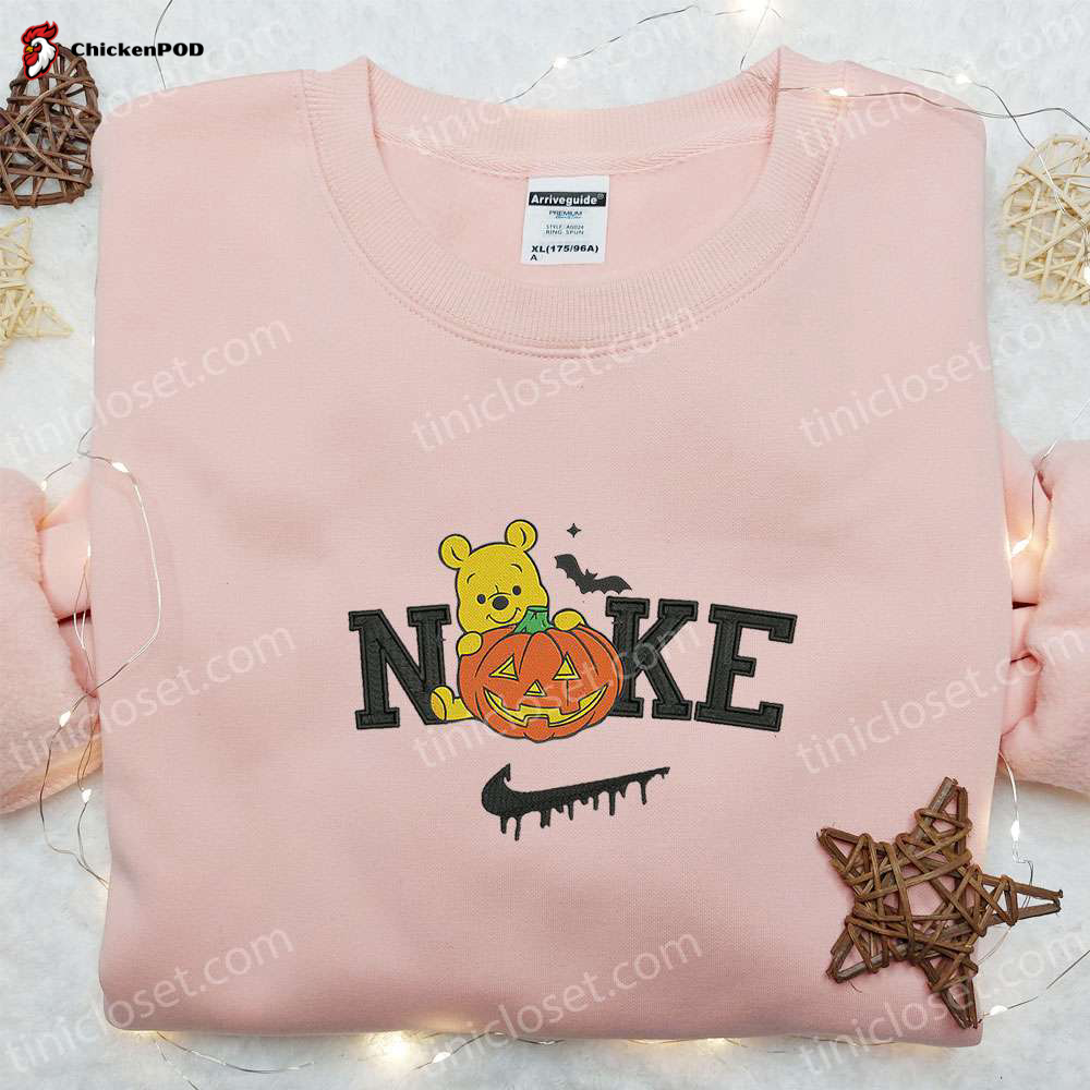 Nike x Pooh Mummy Embroidered Shirt: Adorable Halloween & Nike Inspired Design