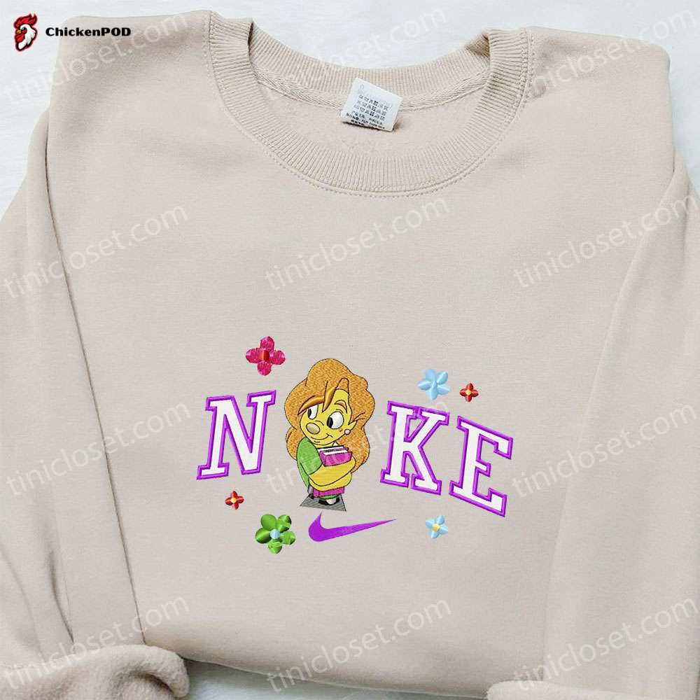 Nike x Roxanne Embroidered Shirt Goofy Movie Sweatshirt & Inspired Hoodie: Unique Nike Designs with Character Embroidery