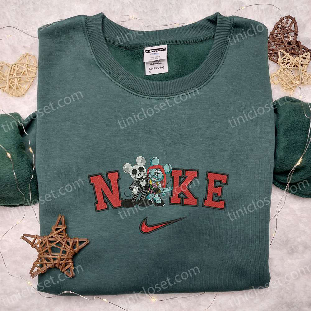 Nike x Sally Jack Skellington Embroidered Shirt Nightmare Before Christmas Characters T-shirt Disney Halloween Hoodie