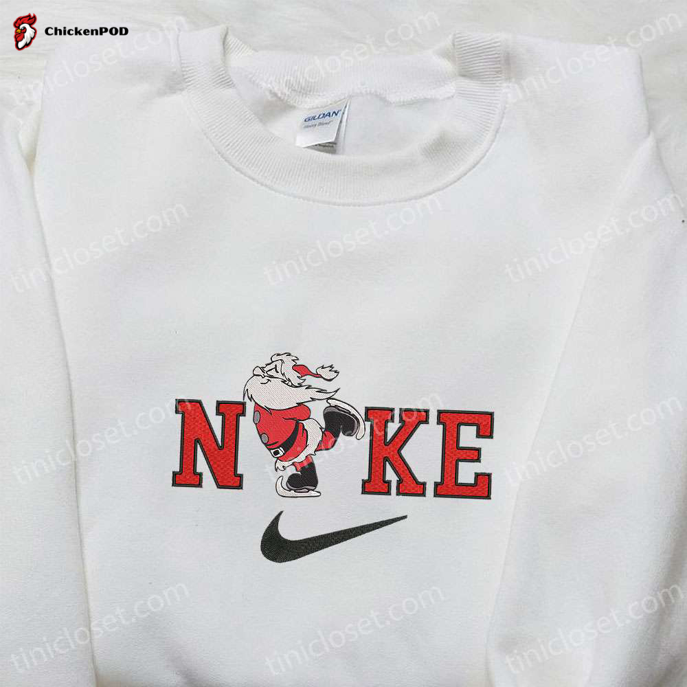 Nike x Santa Claus Skating Embroidered Sweatshirt: Best Christmas Gift Idea Nike Inspired & Festive Design