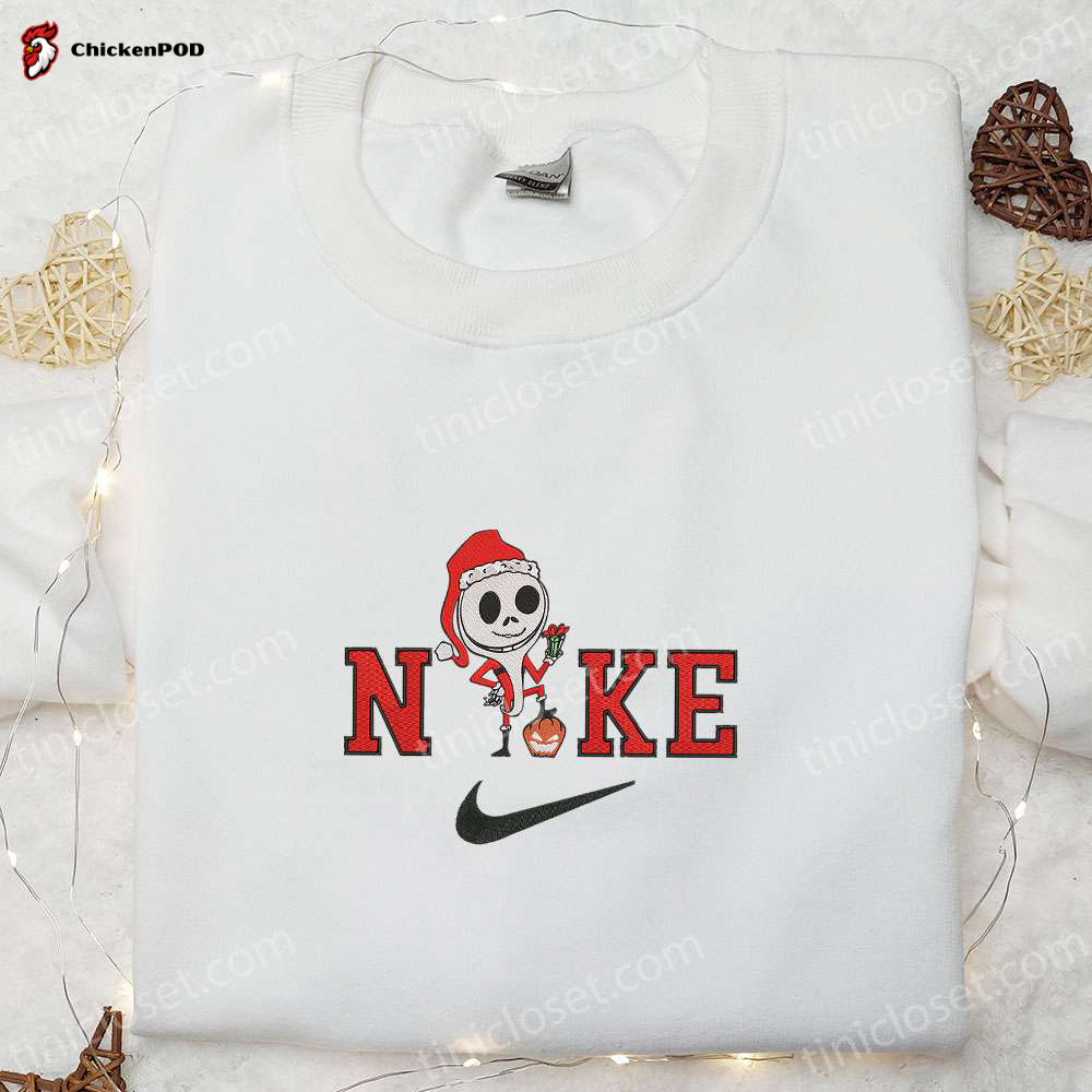 Nike x Santa Jack Skellington Embroidered Sweatshirt – Nightmare Before Christmas Hoodie & T-Shirt