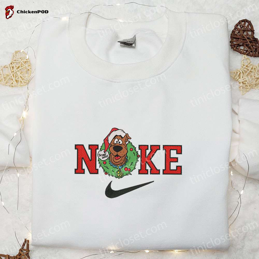 Nike x Scooby Doo Christmas Wreath Embroidered Sweatshirt: Best Gift Idea Nike Inspired Festive Apparel