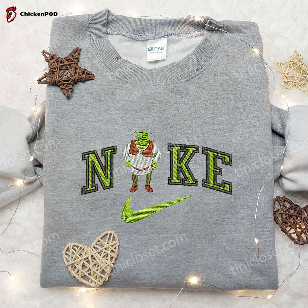 Nike x Shrek Embroidered Sweatshirt & Cartoon Shirt: Unique Nike Inspired Designs