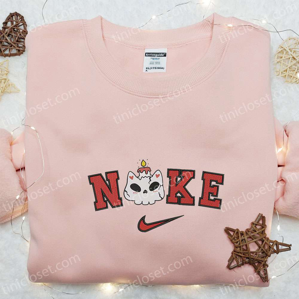 Nike x Skull Halloween Embroidered Hoodie & T-shirt: Best Gifts for Family at Spirit Halloween