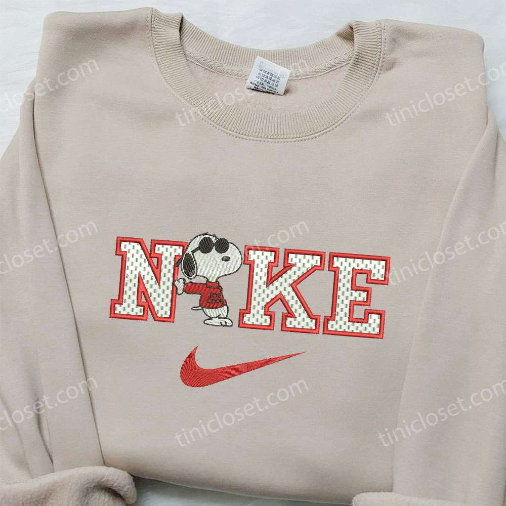 Nike x Snoopy Embroidered Sweatshirt – Peanuts Cartoon Shirt Nike Inspired Design