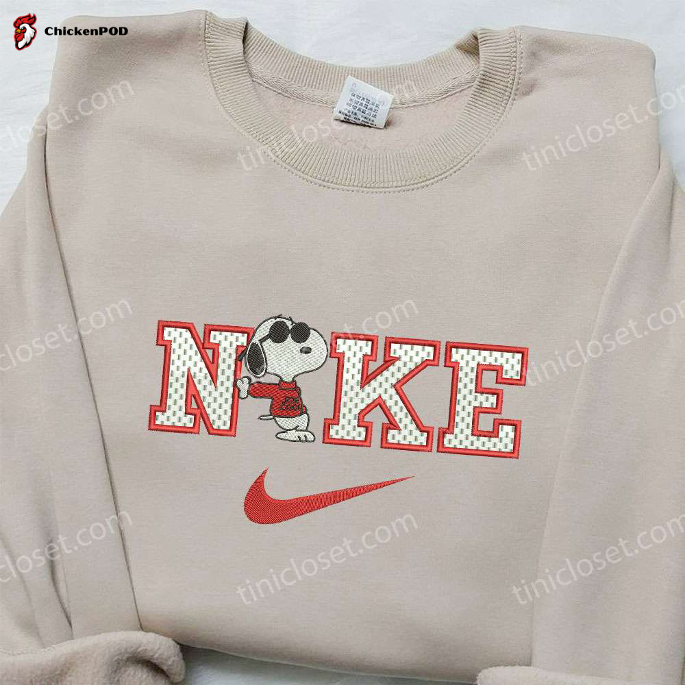 Nike x Snoopy Heart Embroidered Sweatshirt & Peanuts Cartoon Shirt: Stylish Nike Inspired Embroidered Shirts