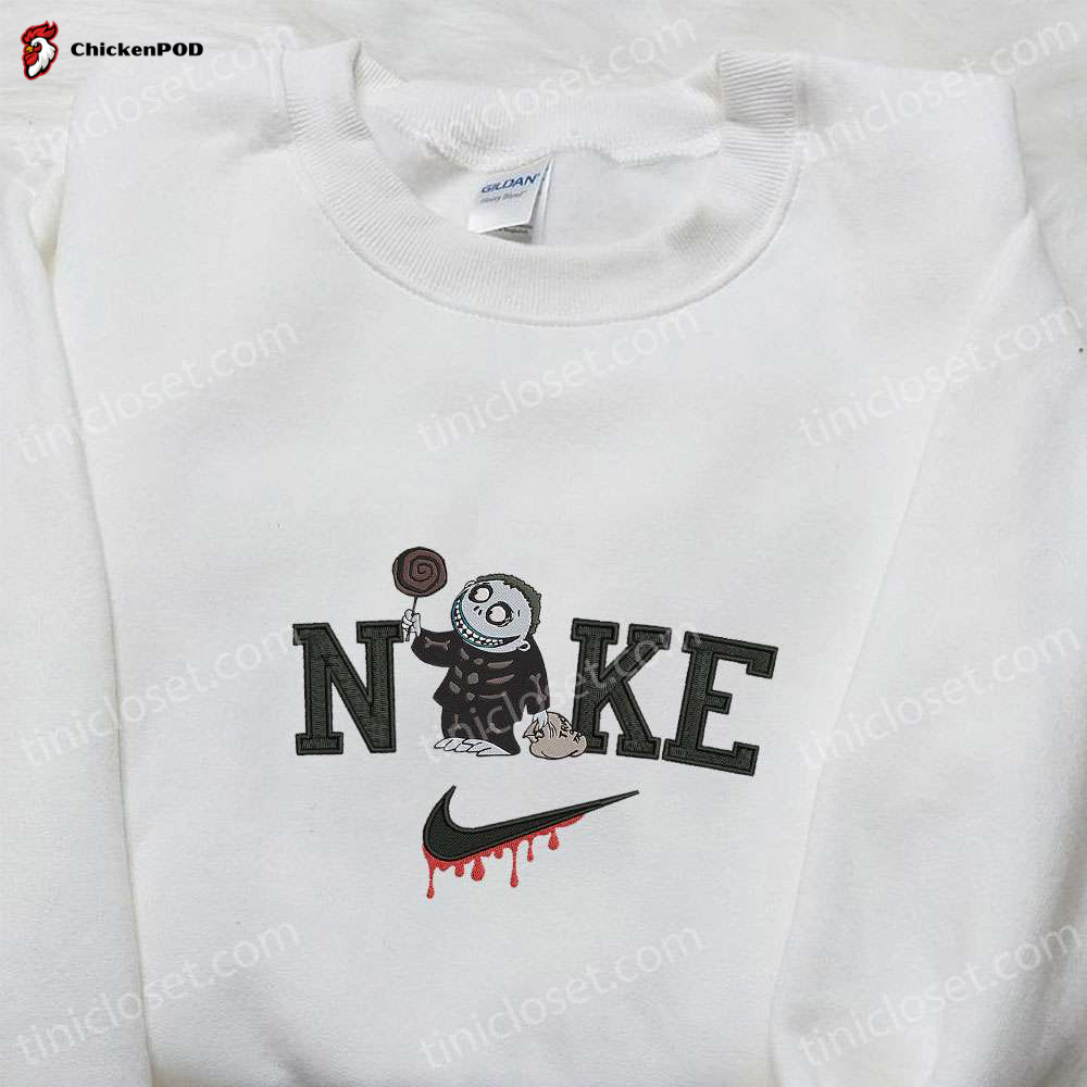 Nike x Spooky Shock Embroidered Shirt Nightmare Before Christmas Characters T-Shirt Nike Inspired Sweatshirt