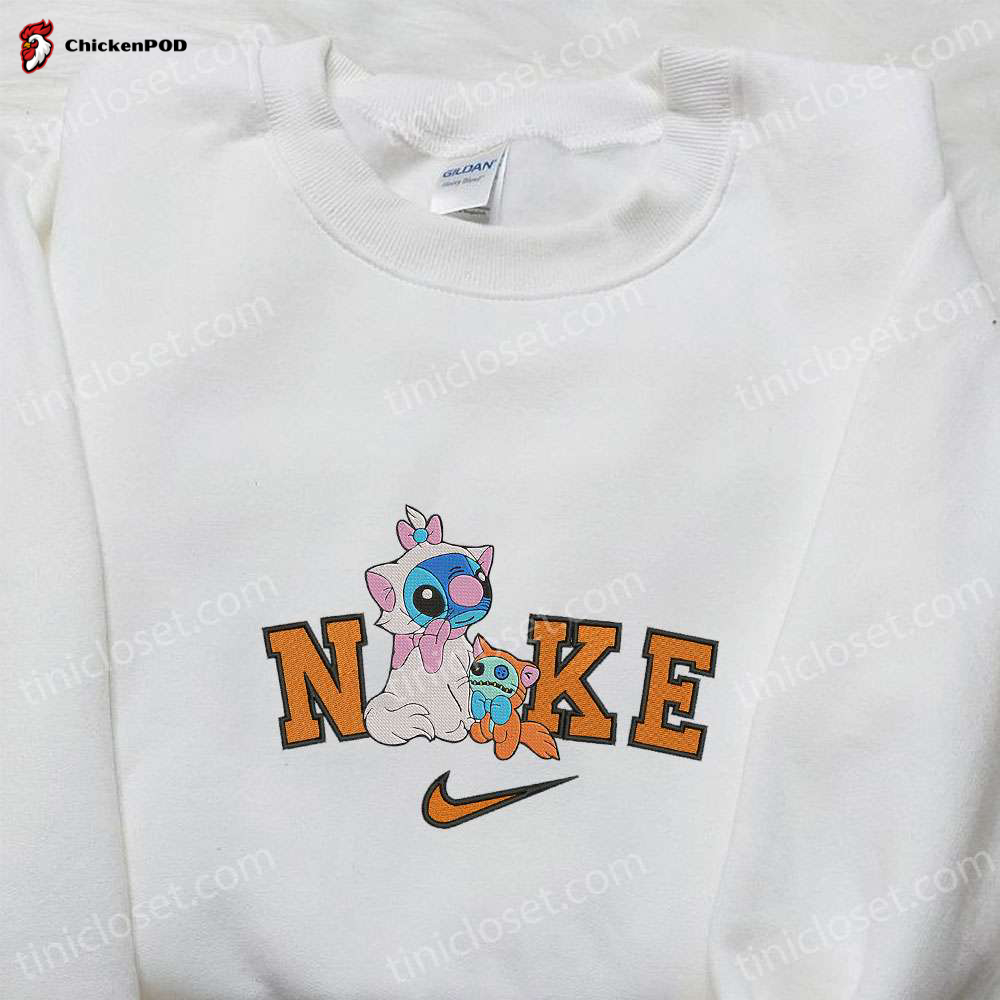 Stylish Nike x Stitch Aristocats Embroidered Shirt – Get Inspired by Nike with The Aristocats Design