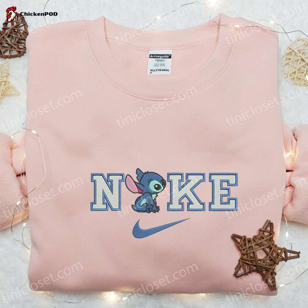 Nike x Stitch Witch Pumpkin Embroidered Sweatshirt – Cute Halloween Shirt Nike Inspired Hoodie