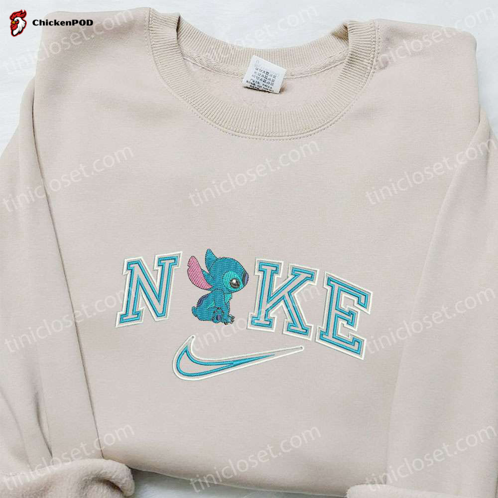 Nike x Stitch Cartoon Embroidered Sweatshirt: Best Gift Idea for Family Nike Inspired Hoodie