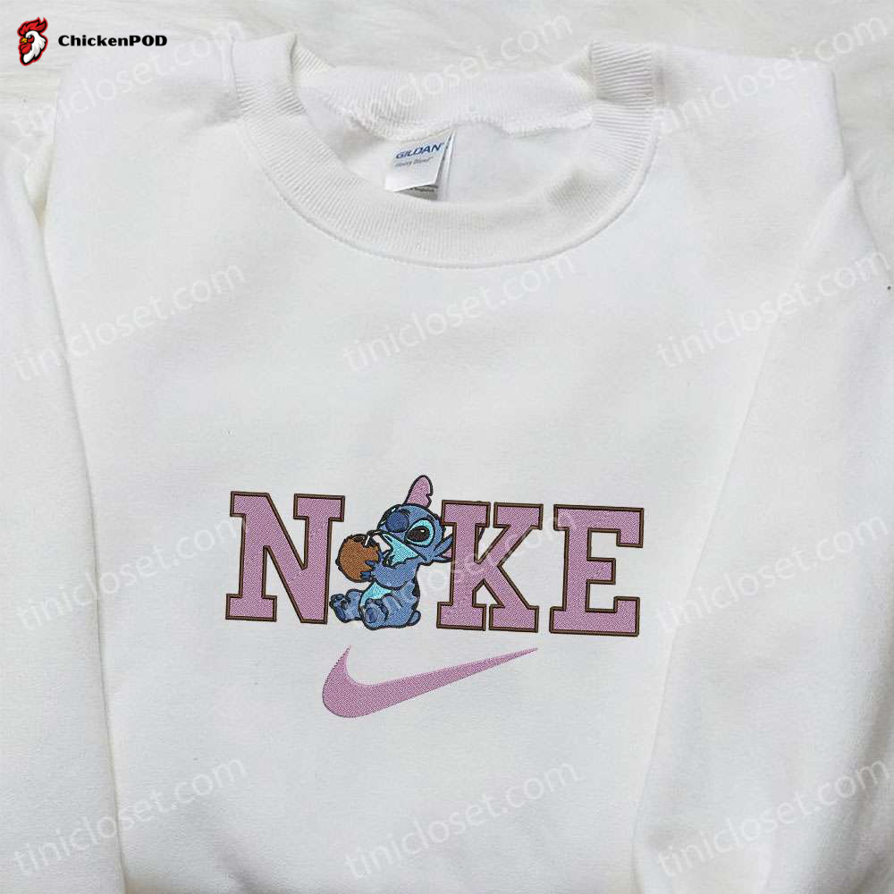 Nike x Stitch Coconut Embroidered Sweatshirt Lilo and Stitch Hoodie Nike Inspired T-shirt