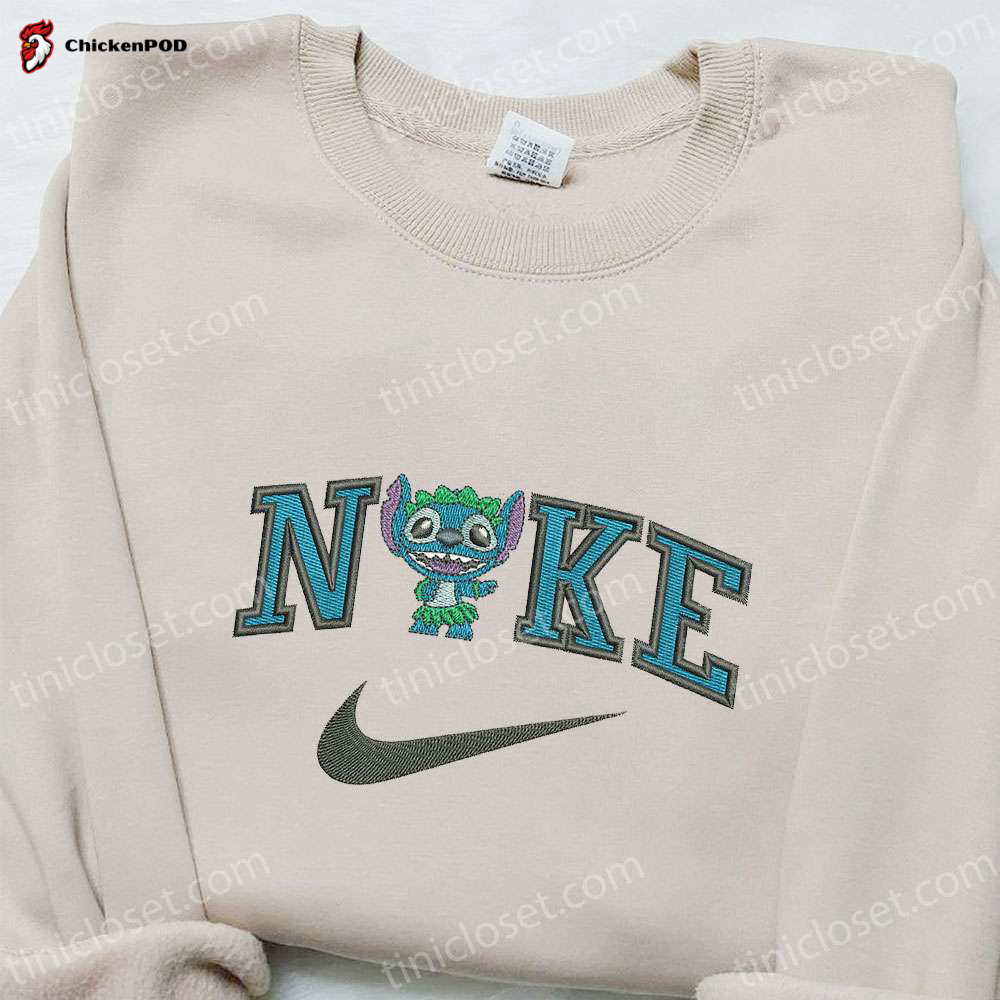 Nike x Stitch Cartoon Embroidered Sweatshirt: Best Gift Idea for Family Nike Inspired Hoodie