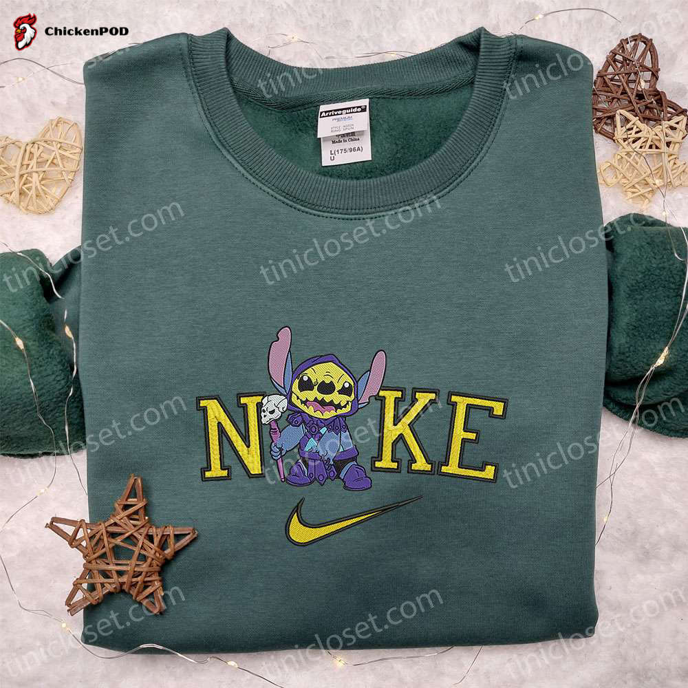 Nike x Stitch Oogie Boogie Head Embroidered T-shirt & Hoodie: Spooky Halloween Sweatshirt Collection