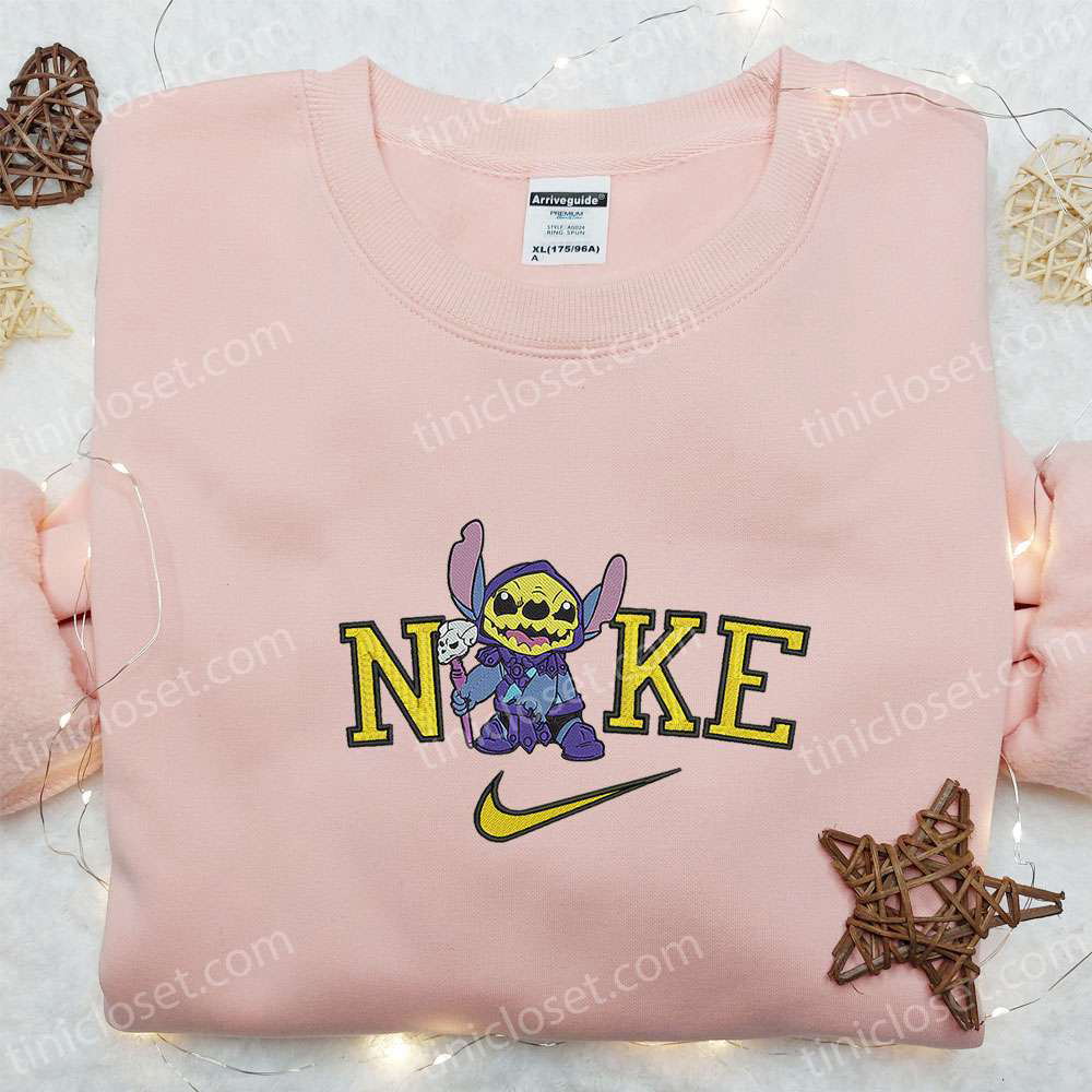 Nike x Stitch Halloween Witch Embroidered Shirt: Custom & Cute Halloween Nike Shirt