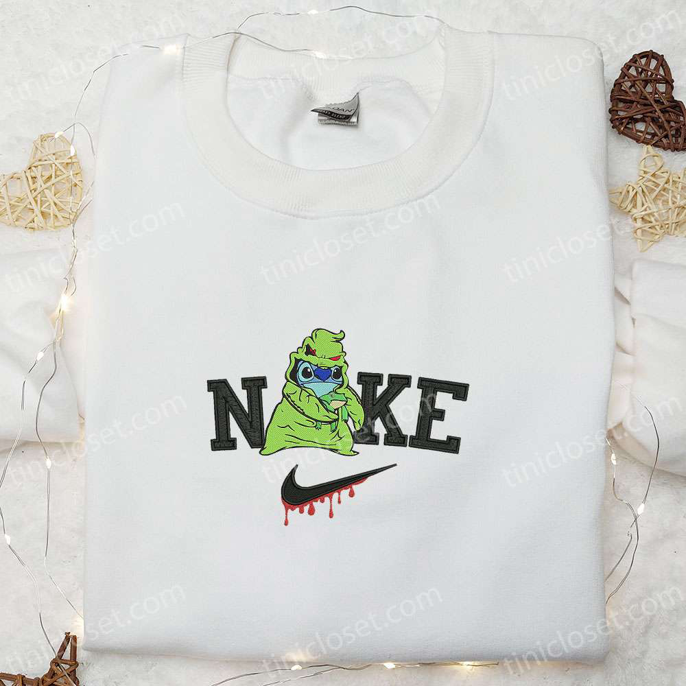 Nike x Stitch Oogie Boogie Embroidered Tee Nike Inspired Hoodie Adorable Halloween Sweatshirt