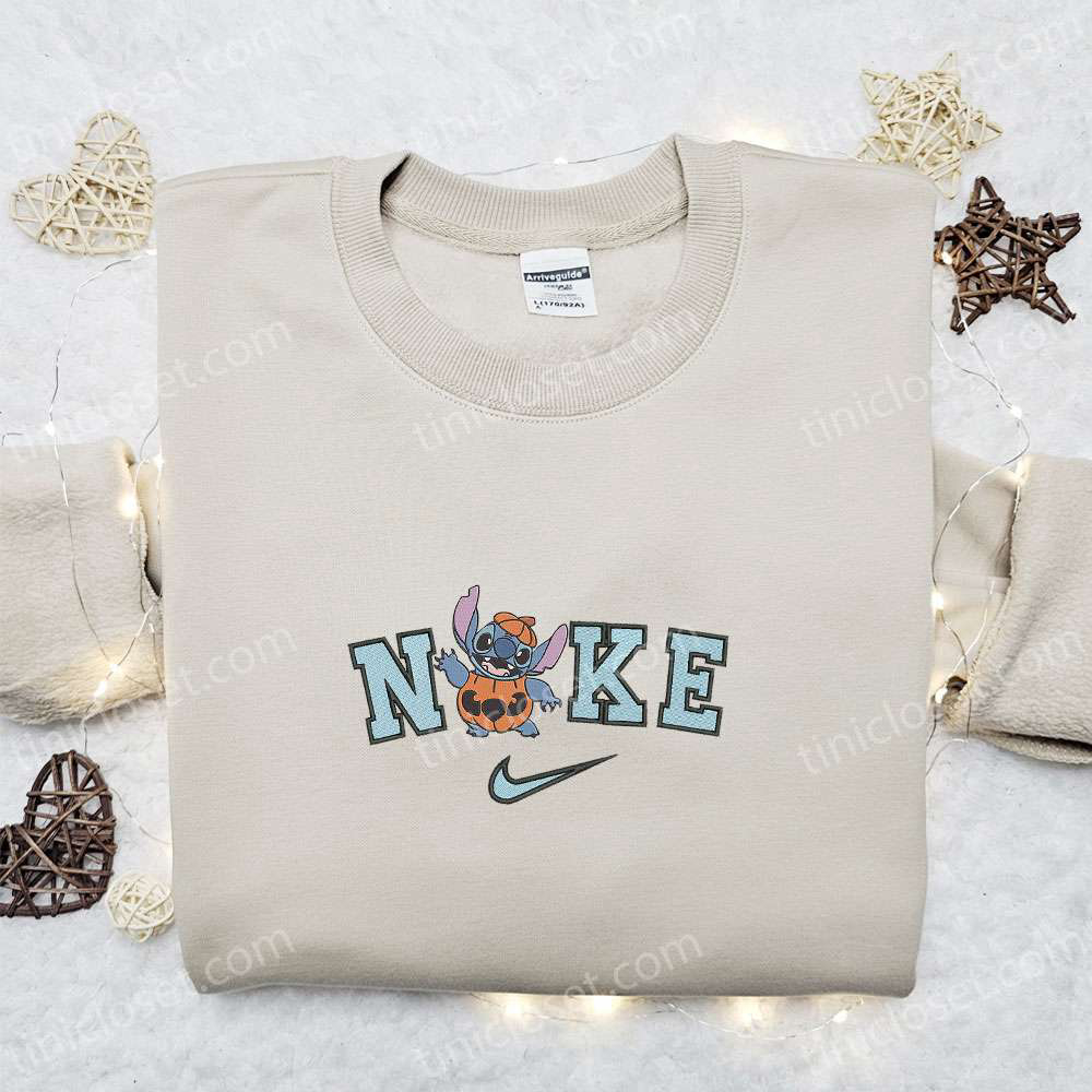 Nike x Stitch Pumpkin Embroidered T-shirt & Hoodie – Best Family Gifts