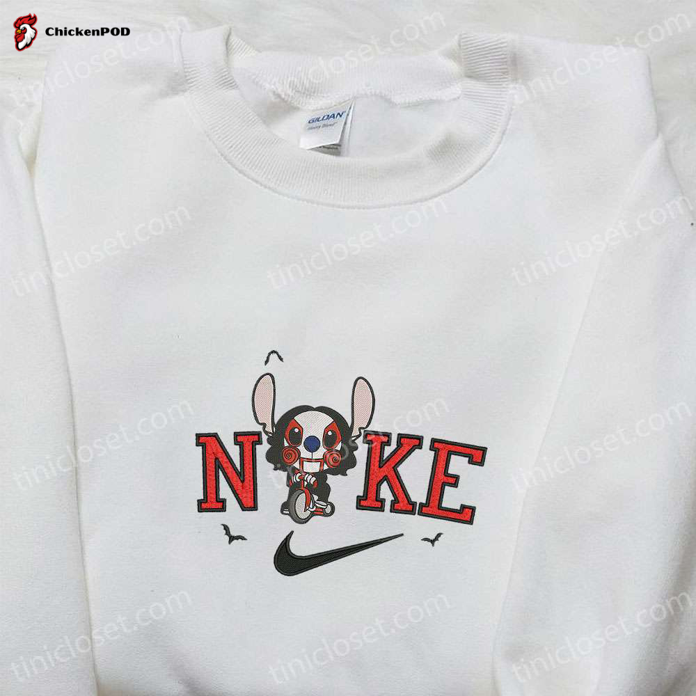 Nike x Stitch Saw Jigsaw Embroidered Shirt – Custom Funny Halloween Tee