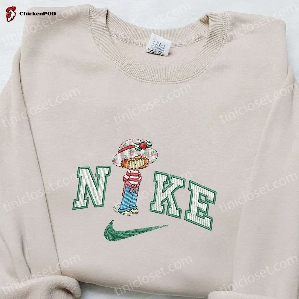 Nike x Strawberry Shortcake Cartoon Embroidered Sweatshirt – Best Nike Inspired Hoodie for Birthdays