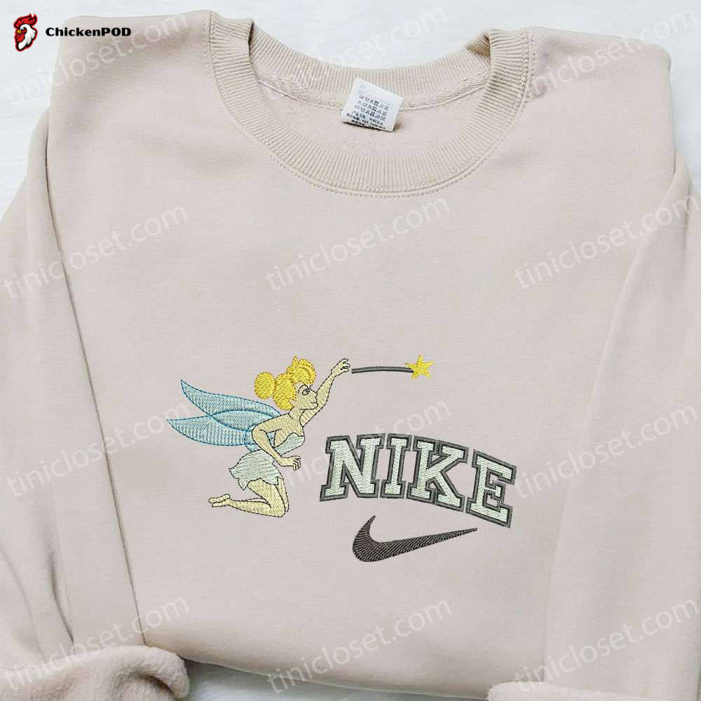 Nike x Tinkerbell Cartoon Embroidered Sweatshirt: Disney Characters Hoodie Perfect Birthday Gift