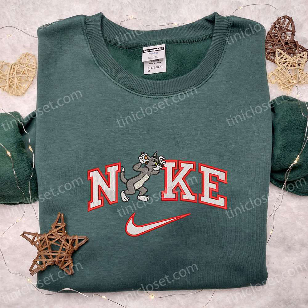 Nike x Tom Making Face Embroidered Shirt & Tom and Jerry Cartoon Hoodie – Best Gift Ideas for Fans Limited Edition