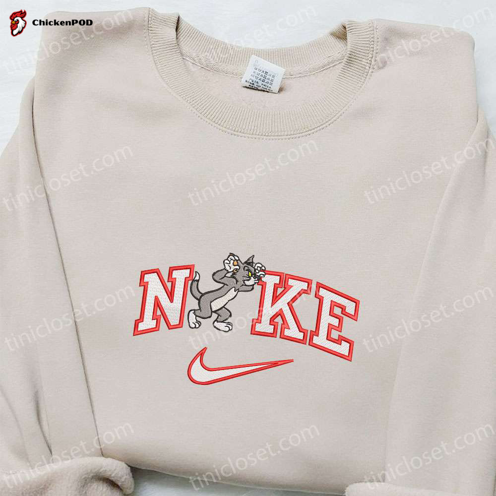 Nike x Tom Making Face Embroidered Shirt & Tom and Jerry Cartoon Hoodie – Best Gift Ideas for Fans Limited Edition