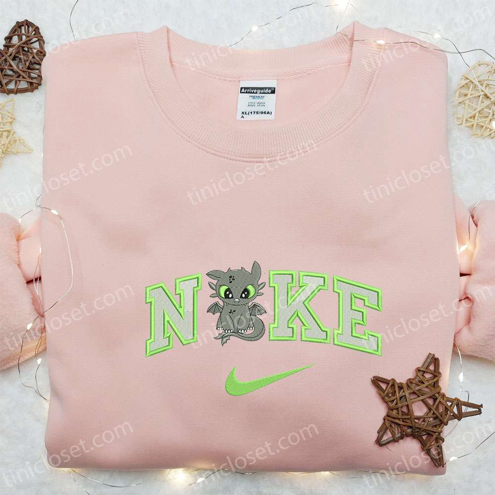 Nike x Toothless Cartoon Embroidered Sweatshirt: Disney Characters Hoodie Best Birthday Gift Ideas