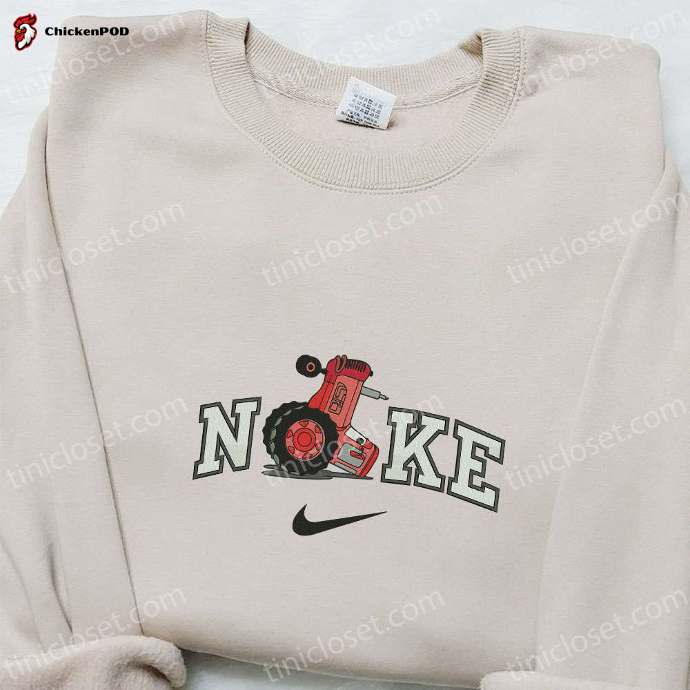 Nike x Tractors Pixar Cars Embroidered Sweatshirt – Disney Cartoon Shirt Nike Inspired T-shirt