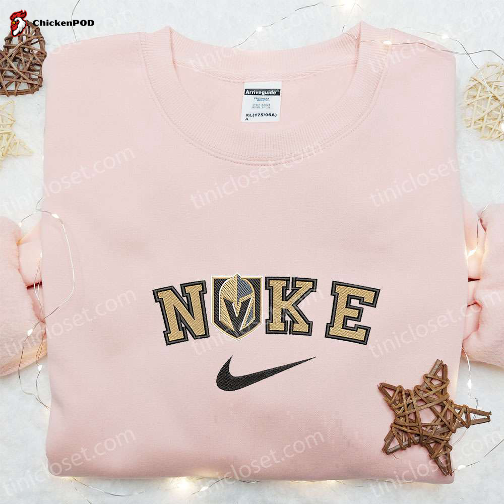 Nike x Vegas Golden Knights Embroidered T-shirt – Sporty and Stylish Nike Inspired Tee