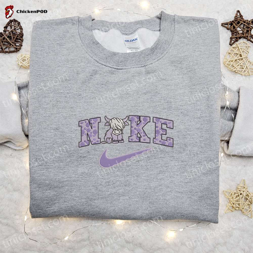 Nike x Violet Cow Embroidered Sweatshirt: Animal Embroidered Shirt Perfect Gift Ideas for Any Occasion