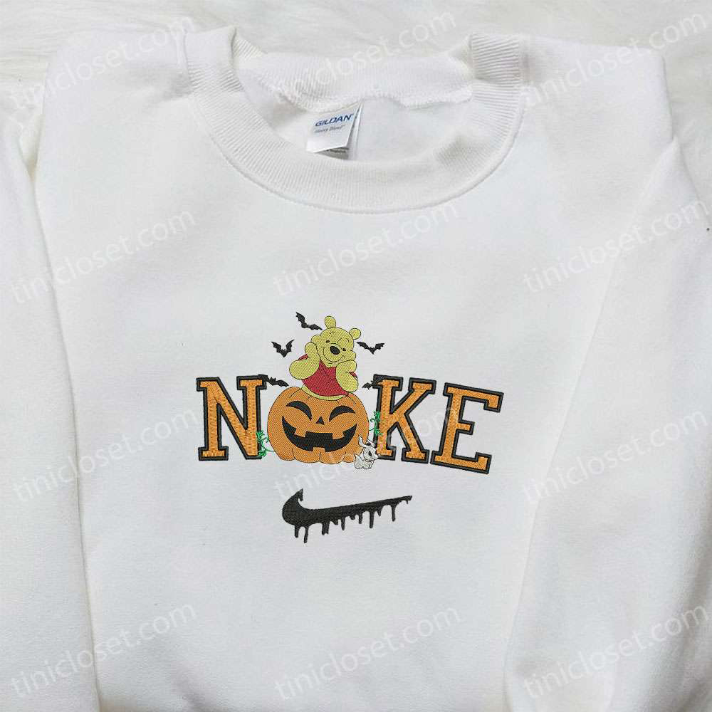 Nike x Winnie the Pooh Pumpkin Embroidered Shirt: Disney Halloween Inspired Tee