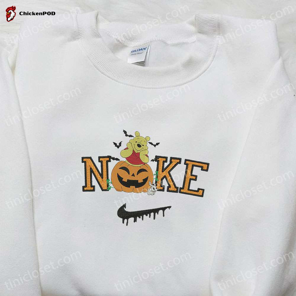 Nike x Winnie the Pooh Pumpkin Embroidered Shirt: Disney Halloween Inspired Tee