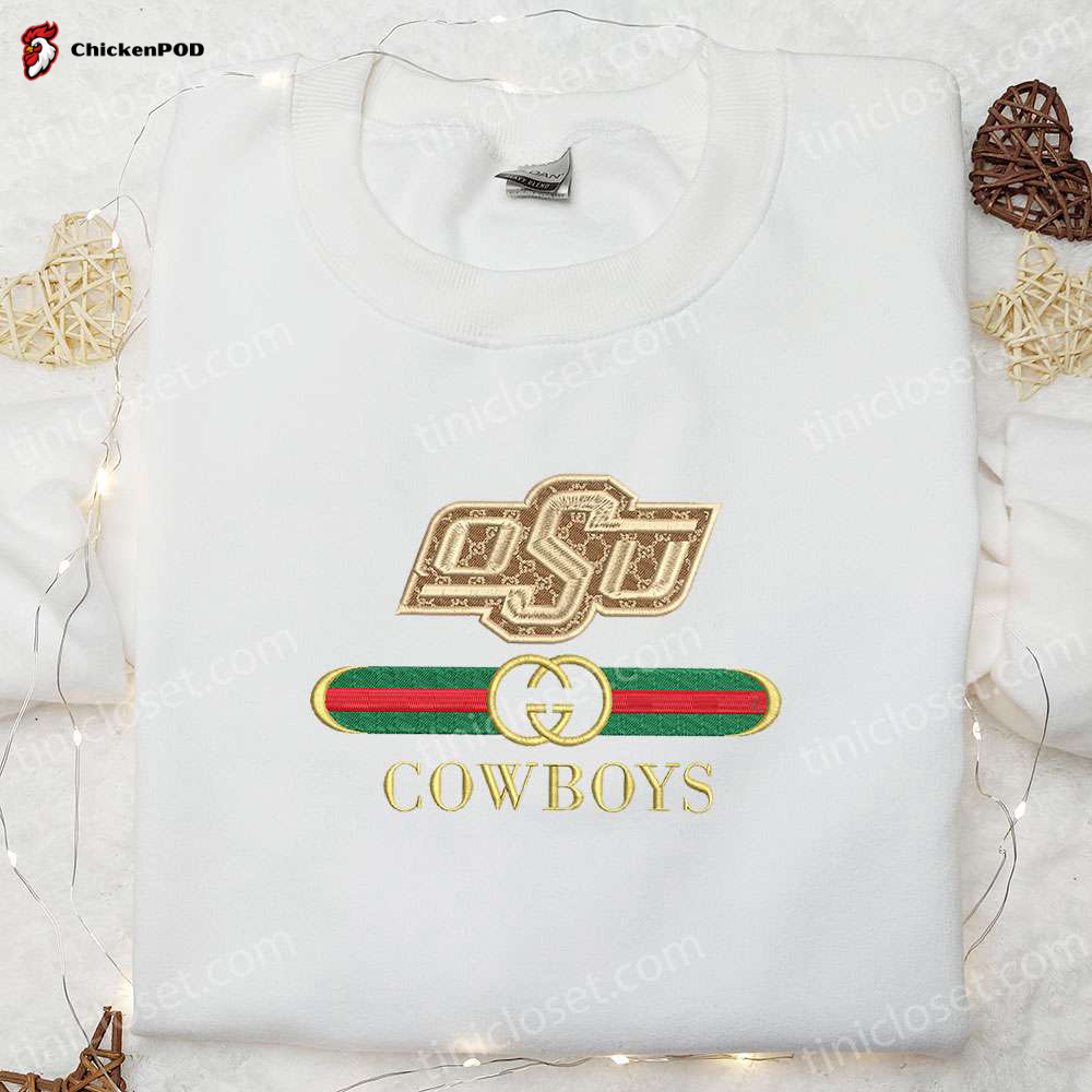 Oklahoma State Cowboys x Gucci Embroidered Shirt & NCAA Sports Hoodie: Perfect Gift Idea