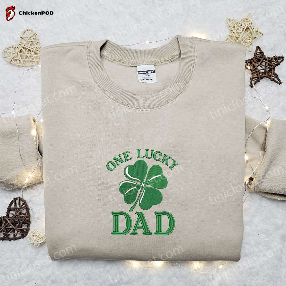 Stylish Clover Embroidered Shirt & Hoodie: Perfect Father’s Day & St Patrick’s Day Gift