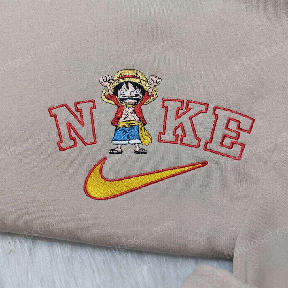 Anime Fans Rejoice: One Piece Luffy Nike Shirt Hoodie & Embroidered Sweatshirt Collection