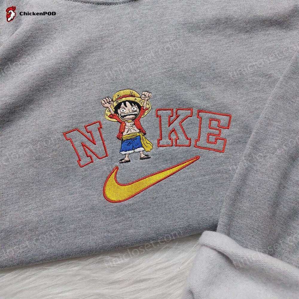 Anime Fans Rejoice: One Piece Luffy Nike Shirt Hoodie & Embroidered Sweatshirt Collection