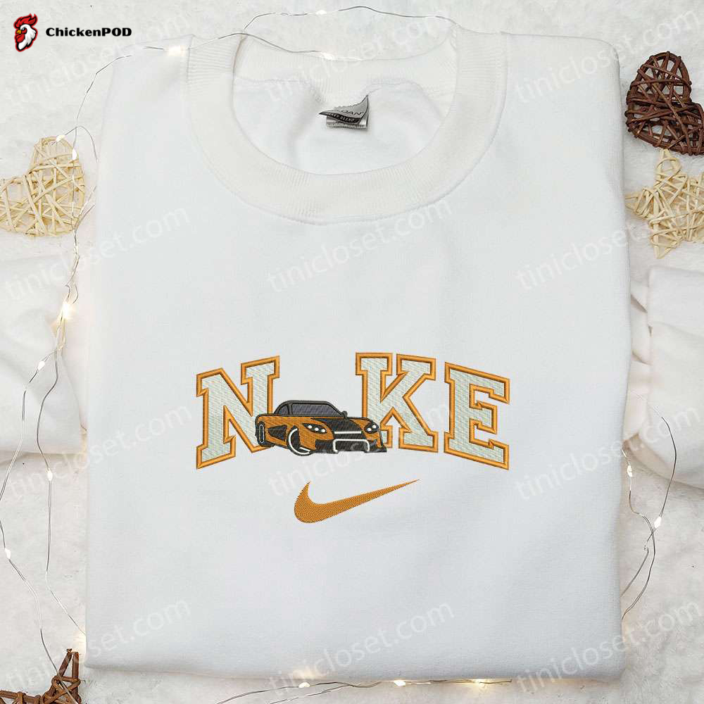 Nike Inspired Orange Car Embroidered Shirt & Transportations Hoodie: Perfect Nike Gift Idea!