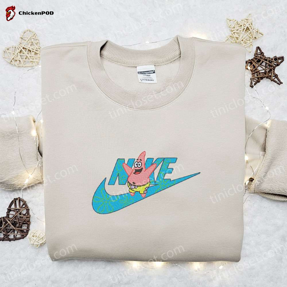 Patrick Star x Nike Embroidered Shirt & Cartoon Hoodie: Perfect Gift Idea with Unique Designs